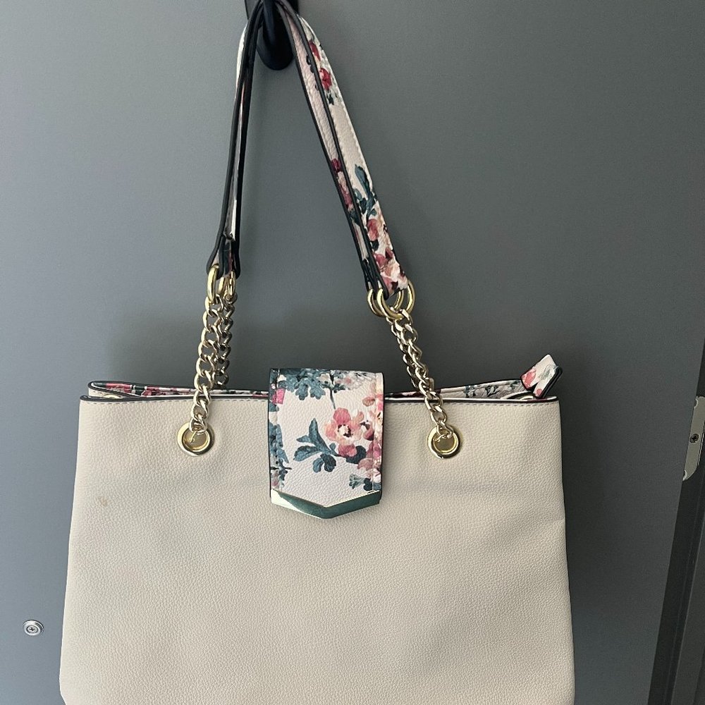 White Bag with Floral Print
